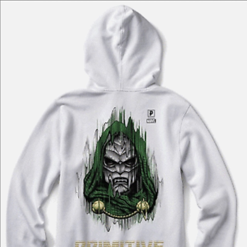 Primitive White Hoodie with Green Graphic